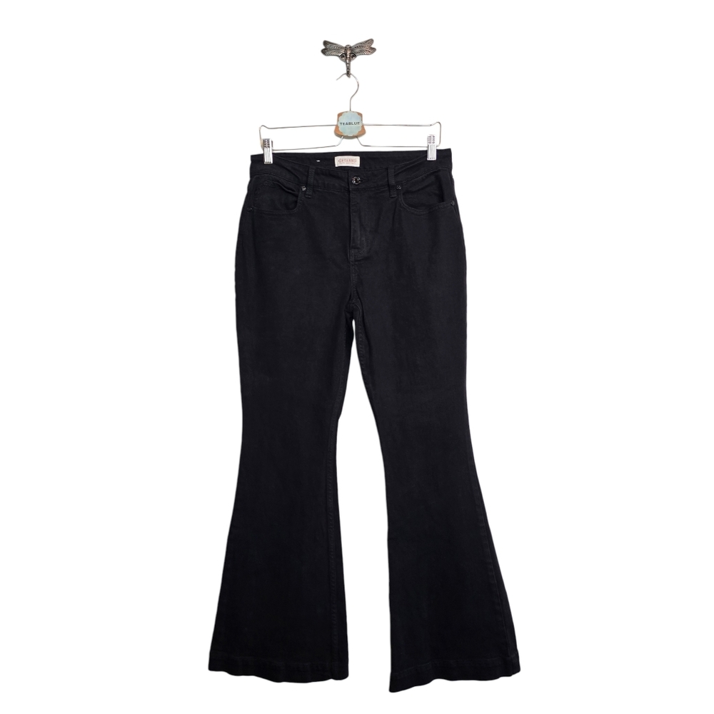 Shyanne Buckle Women's High Rise Stretch Flare Jeans Black 30 Western